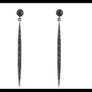 ADORNIA Black Spinel spike earrings